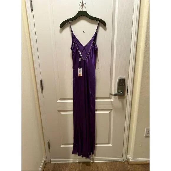 Astr the Label Women Kathleen Midi slip dress in purple size S NWT - Picture 5 of 6